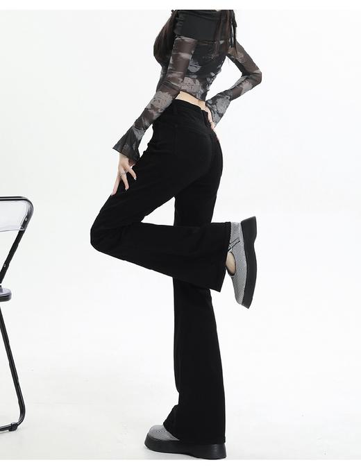 【YW】无忧购冬季上身JU显瘦显腿长时尚穿搭狂热份子加绒加厚爆款喇叭裤D0030（截单后3-5天发货) 商品图4