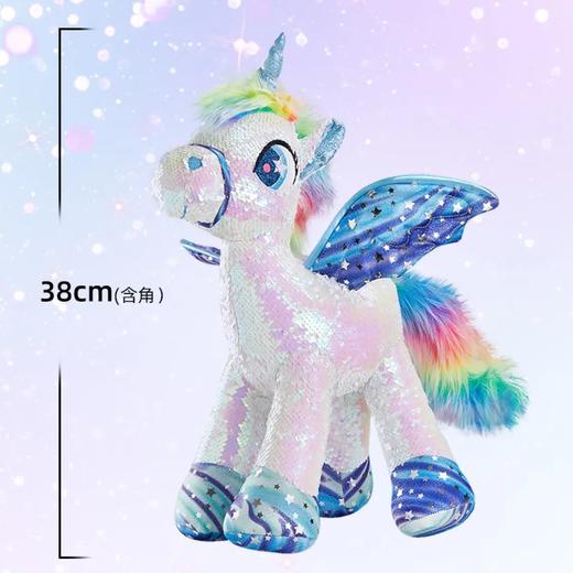 亮片独角兽DY016_S白蓝色骨架款独角兽摆件 商品图1