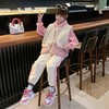 年终大促！ 【休闲趣味搭配！增添活力感和时尚度】秋冬款女童加绒加厚拼色字母连帽卫衣卫裤毛毛马甲休闲保暖三件套，字母图案展示个性，连帽设计温暖不失时尚。ry 商品缩略图0