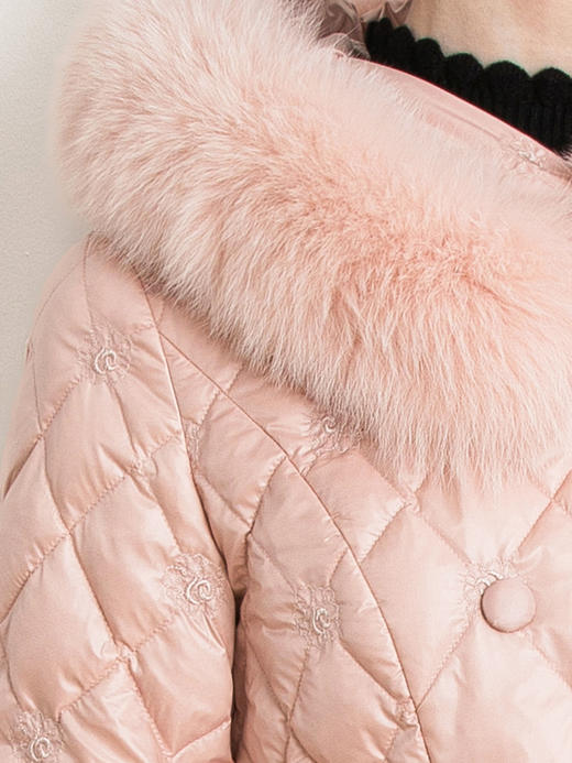 粉红玛琍长款羽绒服 商品图1