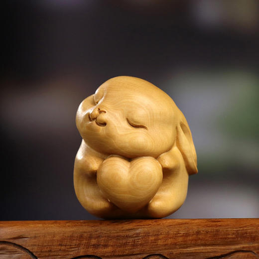 爱心兔°黄杨木小挂件 商品图2