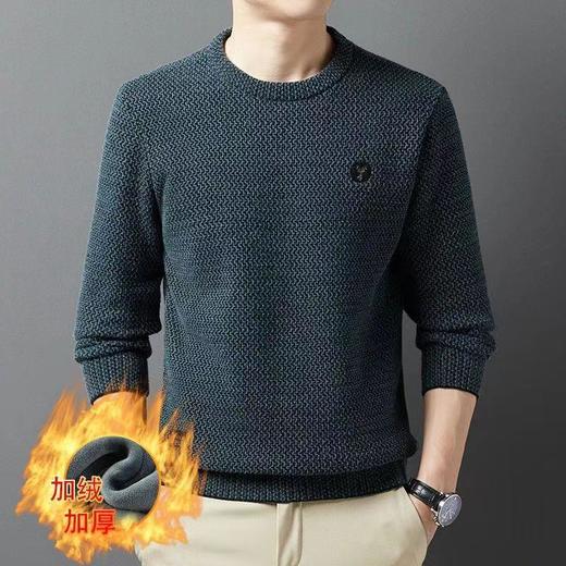 爆款加绒加厚雪貂绒毛衣男士秋冬季新款潮流内搭打底衫针织衫 商品图3