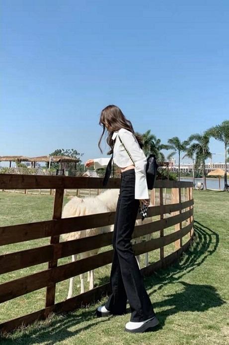 【YW】无忧购冬季上身JU显瘦显腿长时尚穿搭狂热份子加绒加厚爆款喇叭裤D0030（截单后3-5天发货) 商品图6