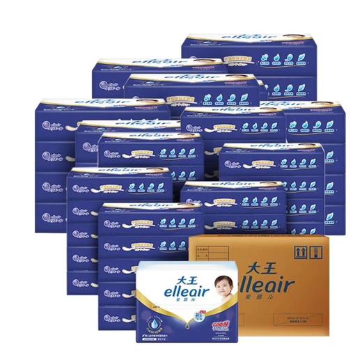 【限时团购】大王爱璐儿 奢润 保湿 新生婴儿面巾抽纸 60抽 商品图0