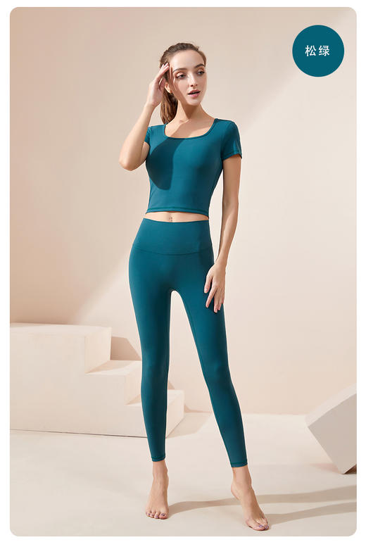 《福利款》套装哈瓦塔新款套装暴汗裸感4.0短袖BRA瑜伽套装（含胸垫）H320112 商品图6