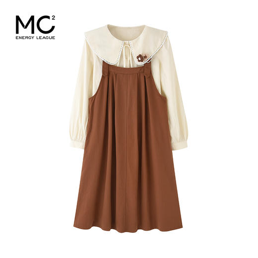 mc2娃娃领衬衫配a型背带裙两件套女装2023新款奶系软糯可爱甜美风 商品图4