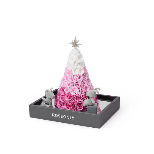 【新年爱礼】高端定制 永生玫瑰 新年特别款  永生玫瑰心愿树 满天星款 渐变粉款 送女友 送家人 商品图4