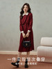 【年终特卖】熙世界马甲式假两件红色连衣裙女高级感秋冬磨绒法式赫本中长裙子 商品缩略图2