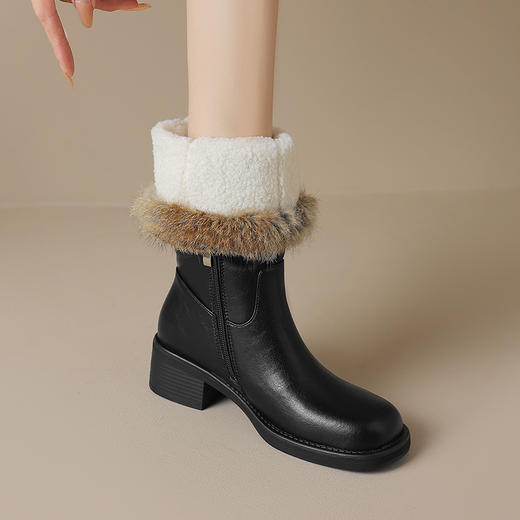 加厚保暖款，毛毛中筒女靴时装靴AMN-T10-157 商品图8