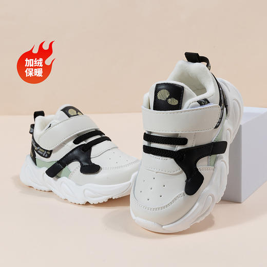 贝贝怡童鞋秋冬婴幼儿加绒保暖宝宝鞋儿童休闲撞色运动鞋234X515 商品图6