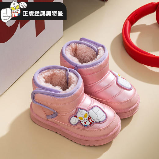 冬季【儿童雪地靴】奥特曼男孩女孩卡通靴子 防水加绒加厚保暖棉鞋 商品图5
