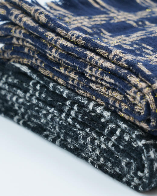 新款韩版仿羊绒流苏格子小香风围巾加厚保暖围脖男女情侣款PS20834 商品图4