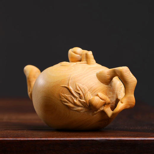 寿桃把把壶°黄杨木吉祥手把件 商品图1