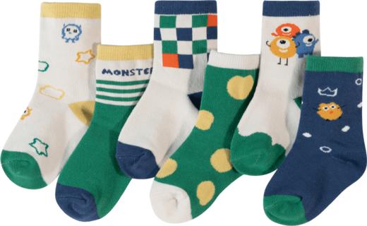 贝贝怡儿童卡通棉袜四季款男宝宝舒适平纹袜宝宝袜（6双装）JB5CP004 商品图8