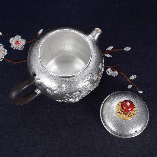 子佩集S990银【国色天香】牡丹提梁壶小茶壶公道杯摆件茶具套装【MH003】【MH005】【MH006】2311 商品图11