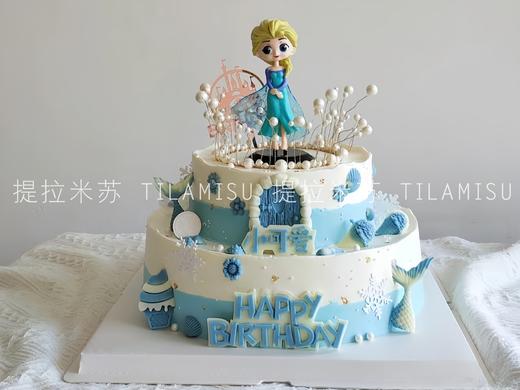 双层爱莎公主生日蛋糕 商品图0