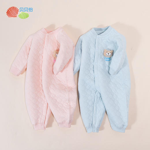 贝贝怡童装初生宝宝连体衣夹棉秋冬季和尚服家居爬服婴幼儿保暖衣ZB4CL017 商品图4