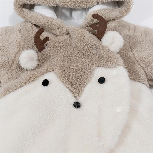 贝贝怡男女童连体衣新款睡衣冬装珊瑚绒宝宝哈衣连帽爬服加厚JB4CL003 商品图8