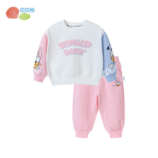 贝贝怡迪士尼联名女童卫衣套装秋冬新款加绒保暖中大童冬装两件套ZB3CT005 商品图6