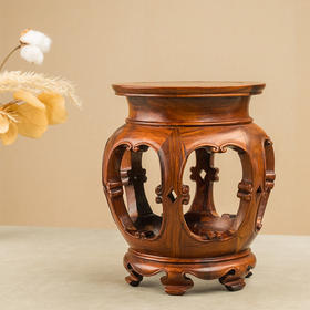 二十世纪 黄花梨四合如意六足花几摆件