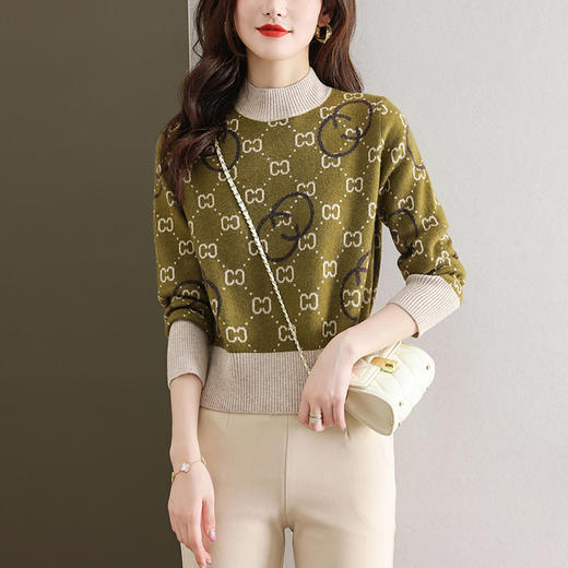 高腰短款毛衣，女秋冬内搭打底衫新款半高领针织衫小个子上衣CC-101-59831 商品图3