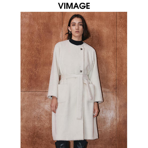 VIMAGE纬漫纪冬季新款毛呢大衣气质保暖羊毛大衣外套V2014618 商品图3