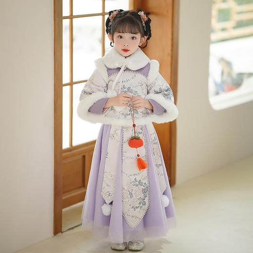 汉服女童冬季新年套装加厚拜年服唐装XN2707 商品图3