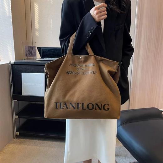 SUTUS苏图诗/美式复古单肩包丨大容量通勤托特包上课包水桶包 商品图3