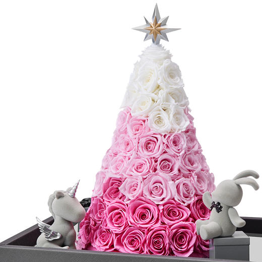 【新年爱礼】高端定制 永生玫瑰 新年特别款  永生玫瑰心愿树 满天星款 渐变粉款 送女友 送家人 商品图6