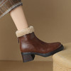 冬季新款，粗跟真毛全羊羔毛短靴LD-6641 商品缩略图4