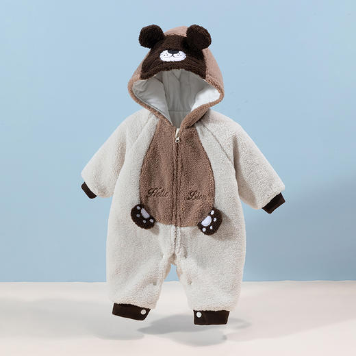 贝贝怡婴儿连体衣新款宝宝秋冬装外出抱衣哈衣爬服舒适睡衣JB4CL002 商品图1