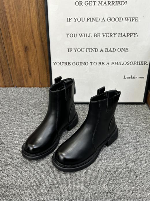 【啄木鸟秋冬新品牛皮英伦风短靴888-8】👻采用优质二层牛皮【革】💞制作柔软舒适有弹力更加透气，💥令每一根脚趾都能自由呼吸，👻内里超细纤维，吸汗透气不捂脚 商品图1