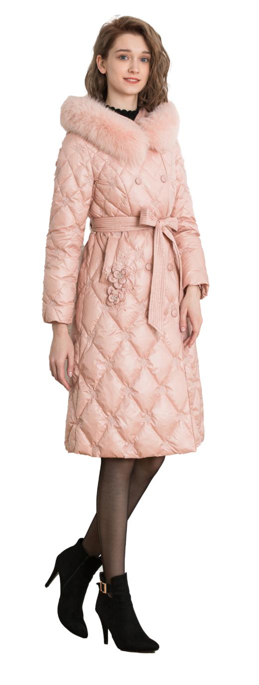 粉红玛琍长款羽绒服 商品图0