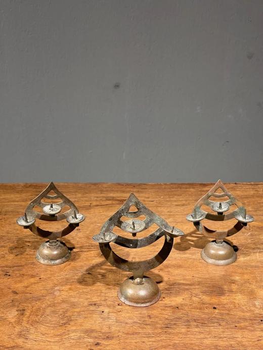 青铜火焰型三叉烛台共三件，顺丰包邮 商品图0