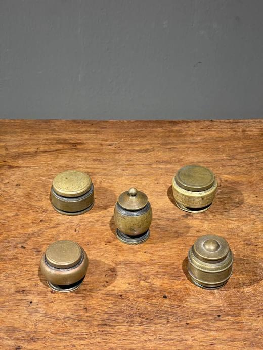 青铜钢笔墨水罐五件，顺丰包邮 商品图0