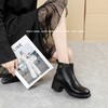 新品女士牛皮一脚蹬粗跟厚底女矮靴803B35575 商品缩略图0