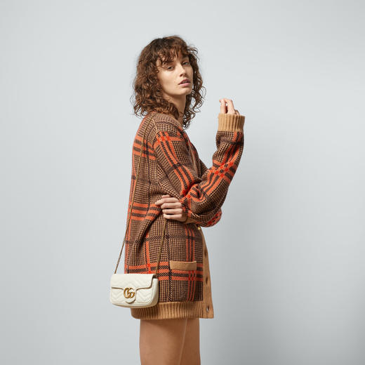 【三】GUCCI 古驰 女士 GG Marmont系列 超迷你单肩包 白色 476433 DTDCT 9022 商品图3