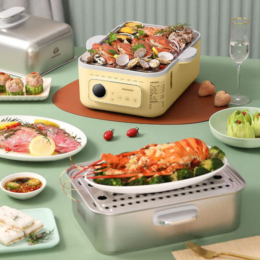 大宇（DAEWOO） 家用多功能电蒸锅大容量双层不锈钢蒸炖可预约保温蒸锅DYZG-1568 商品图2