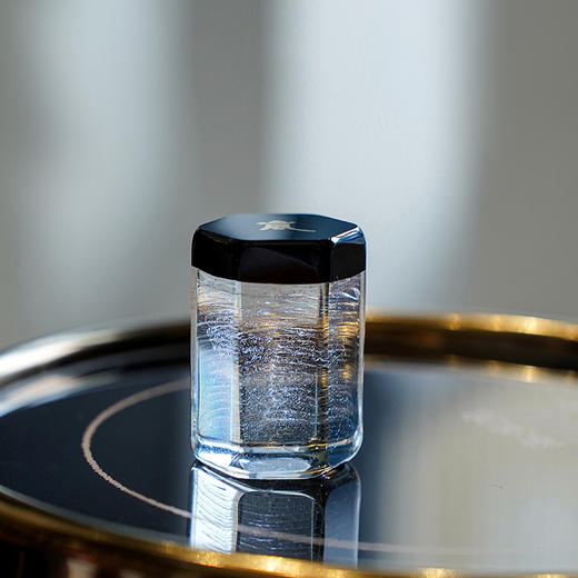 岚工坊六方晶面星空盖置 定制款耐热玻璃高端盖碗茶具配件高档手工摆件盖托 商品图6