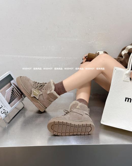新品女士磨砂牛皮厚底高帮雪地靴938B35552（W） 商品图6