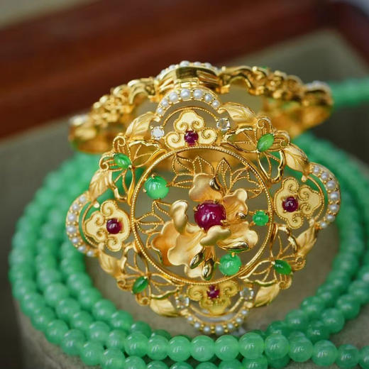 龢盒原创 步步生香 冰‮翡绿‬翠‮蛋大‬面‮丹牡‬花‬香囊 商品图3