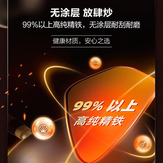 苏泊尔（SUPOR）炒锅 铁锅有钛真不锈燃气煤气平底炒菜锅家用无涂层少油烟 【超市旗舰款】30cm 钢化玻璃盖 HC30A3 商品图4