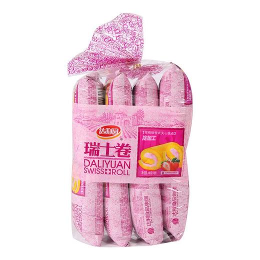 达利园 瑞士卷草莓味卷式夹心糕点 160g(8枚)/包 商品图0
