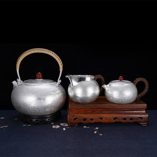 子佩集S999银【手工锤纹】提梁壶小茶壶公道杯摆件茶杯摆件茶具套装【AHYQ041】【AHYQ028】【AHYQ016】【AHYQ042】2311 商品图3