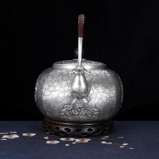 子佩集S999银【八宝祥瑞】提梁壶小茶壶公道杯摆件茶具套装【ZJ014】【ZJ015】【ZJ016】2311 商品图4