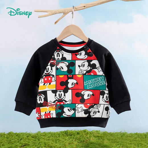 抓绒儿童卫衣秋冬宝宝休闲男童卫衣婴幼童满印拼接上衣231S1815
 商品图1