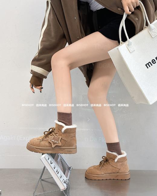 新品女士磨砂牛皮厚底高帮雪地靴938B35552（W） 商品图8