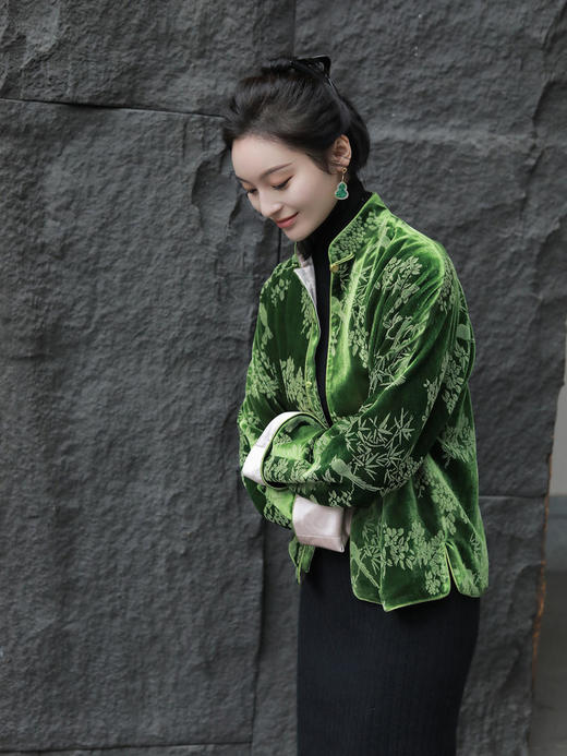 盛唐牡丹|喜上眉梢丝绒外套 商品图2