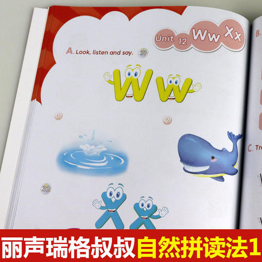 丽声瑞格叔叔：自然拼读法1（套装共2册）3-10岁少儿英语Phonics教材配CD课件光盘字母卡 商品图3