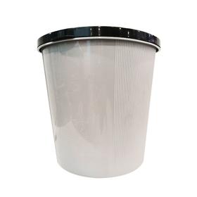 百千华 5L 无盖 灰色带压边圈圆形时尚纸篓 300g/件